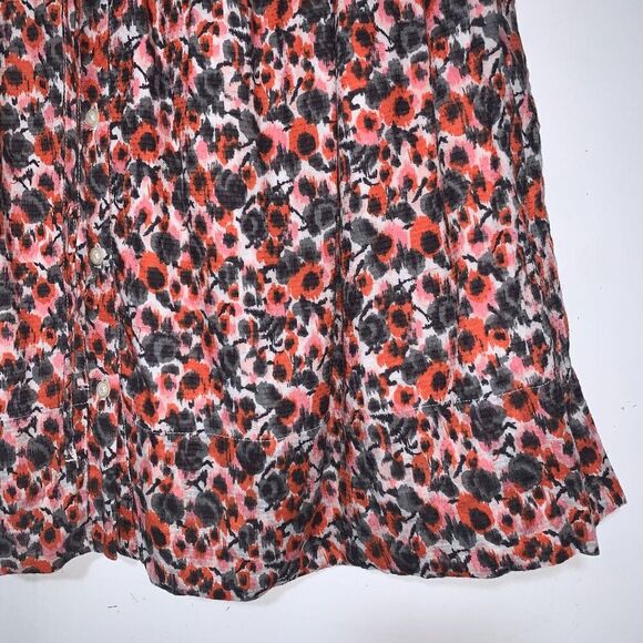 women's GAP PINK FLORAL PRINT spring wear  FIT &FLARE DRESS SIZE 04 100% cotton - Picture 8 of 10